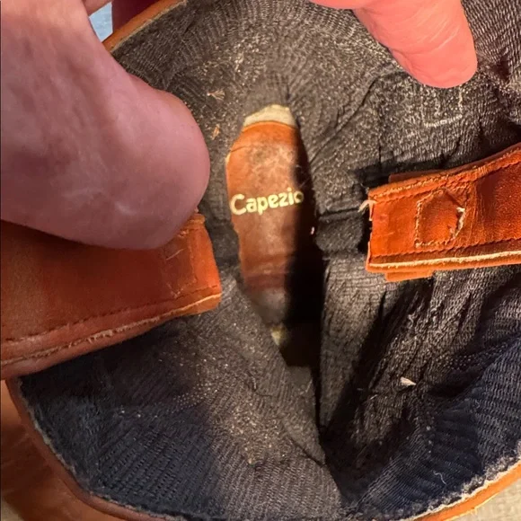 Capezio Women’s Leather Western Ankle Boots Size 8 B Cognac Tan Pointed Toe - Picture 4 of 11